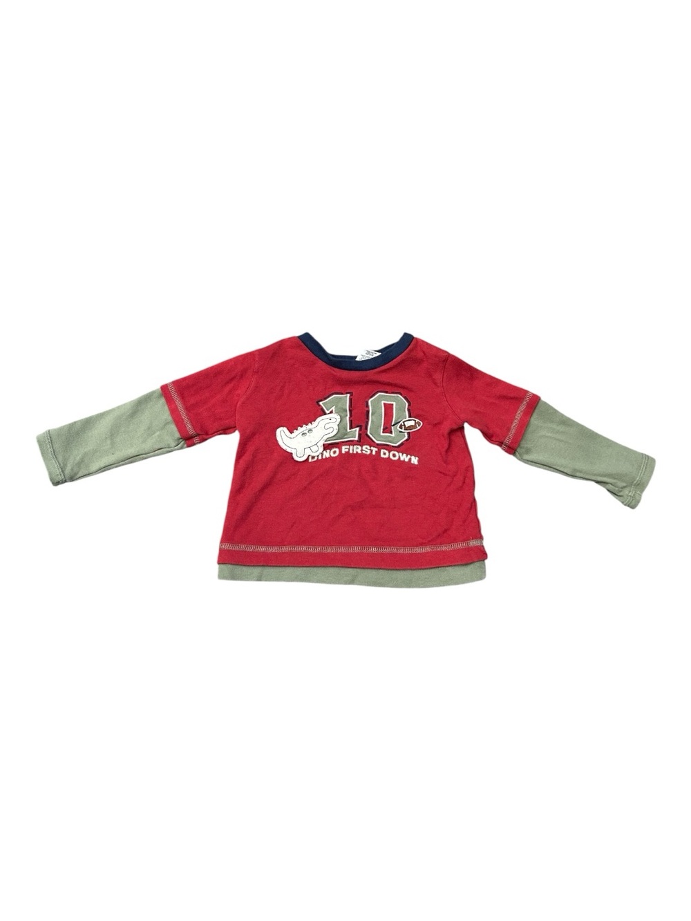 Fisher‎ Price Y2K Vintage Dino Football Long Sleeve Tee Size 2T